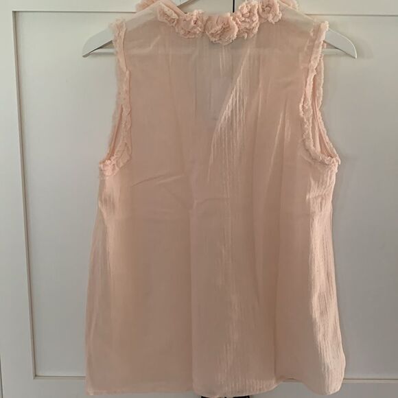2 LOFT Rose Frilled Ruffled Pink Sleeveless Blouse Small S Top Lot Set NWT - Picture 12 of 12